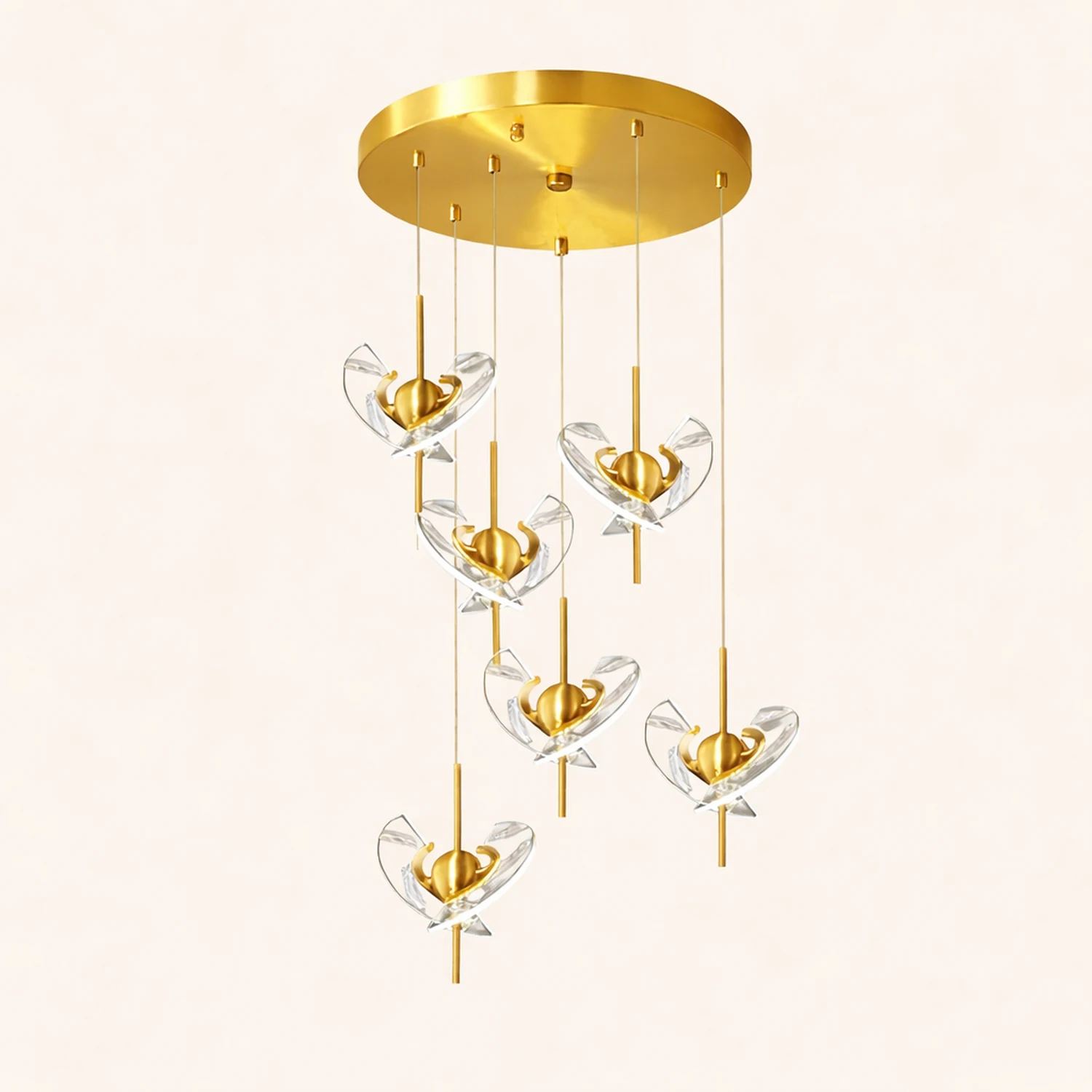 Brass Feather Pendant Lamp - Lumpaz