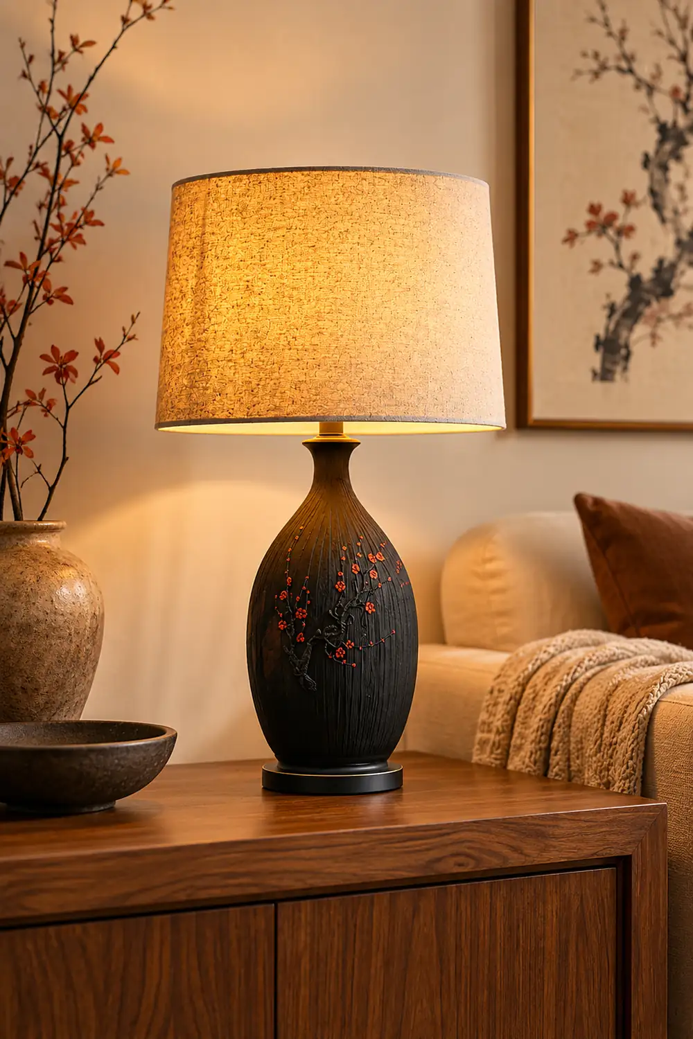 Plum Ceramic Table Lamp - Lumpaz