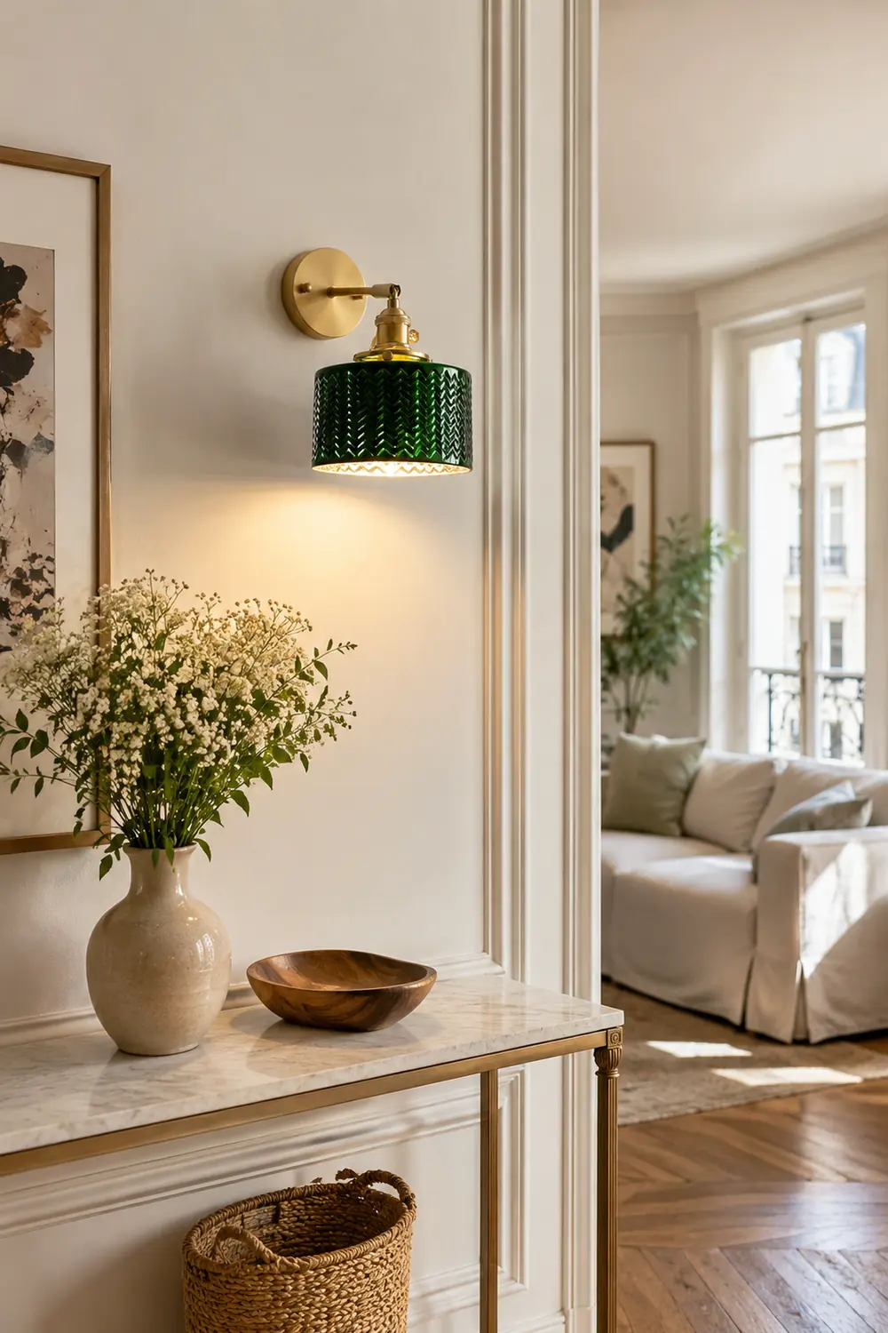 Green Glass Wall Lamp - Lumpaz
