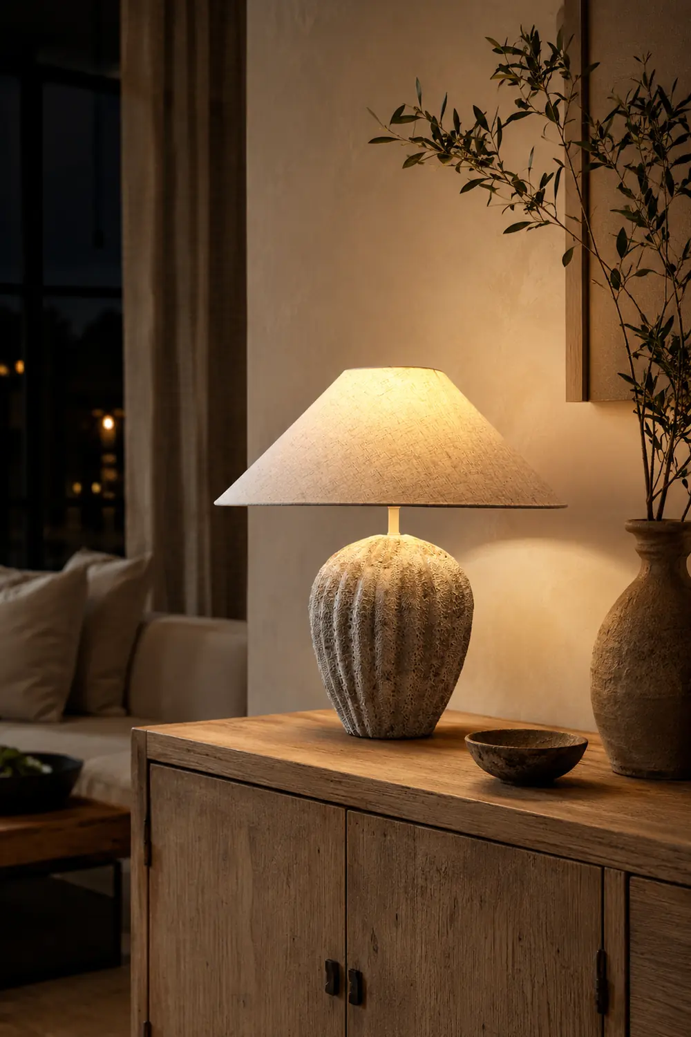 Fluted Ceramic Table Lamp - Lumpaz