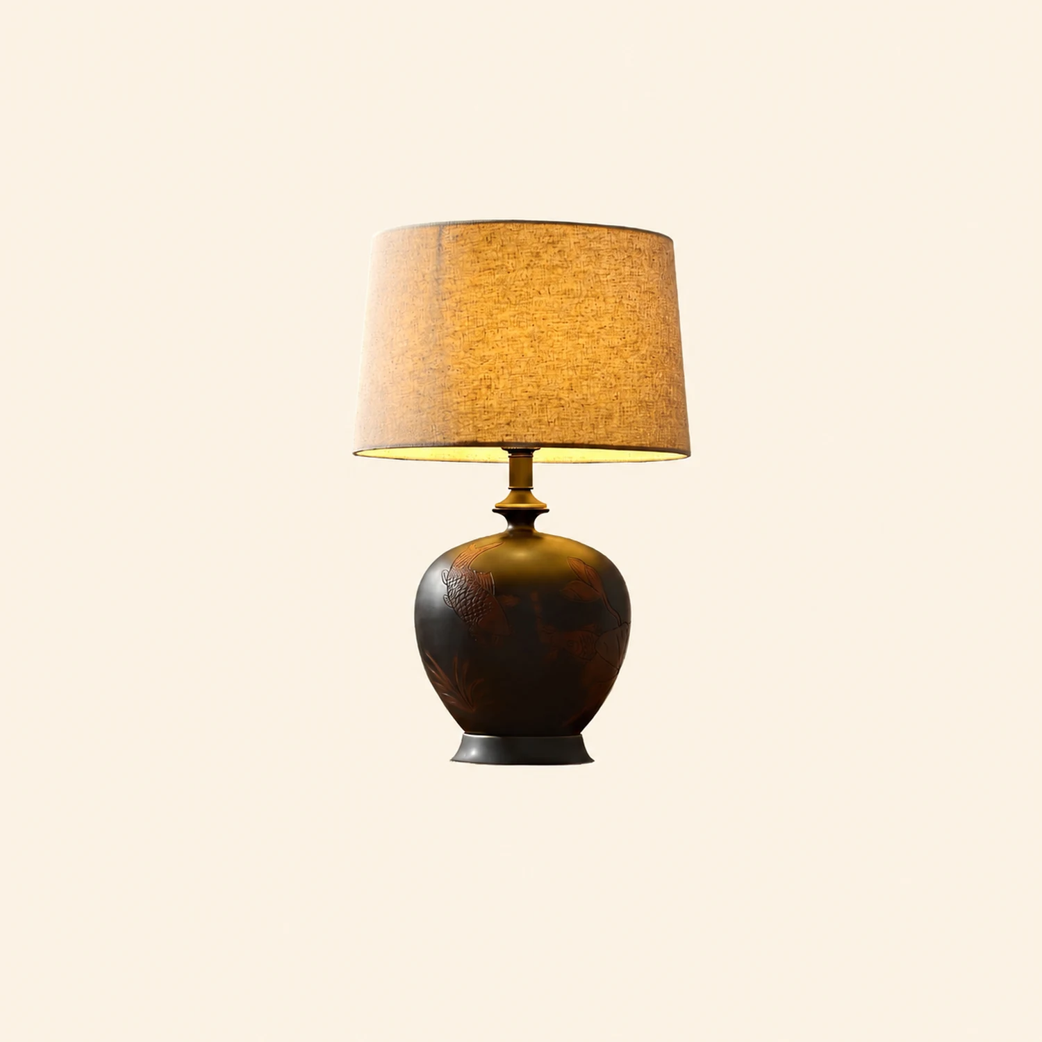 Fish Motif Ceramic Table Lamp - Lumpaz