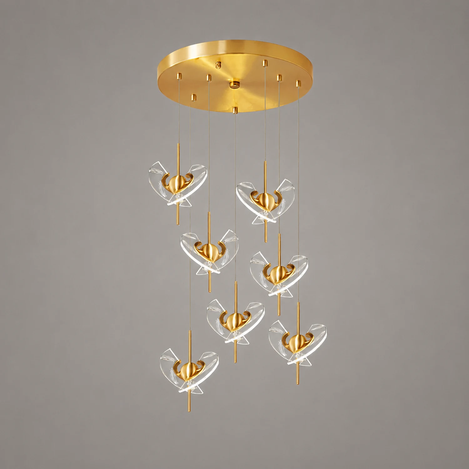 Brass Feather Pendant Lamp - Lumpaz