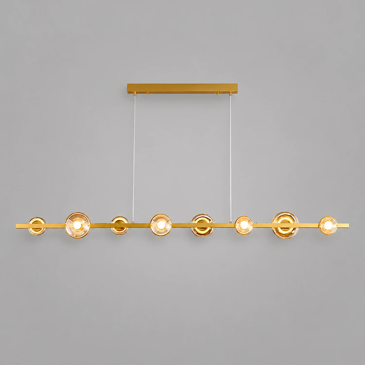 Brass Bar Glass Chandelier - Lumpaz