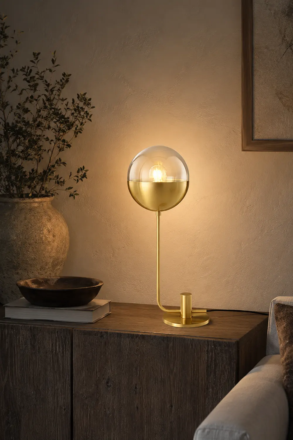 Brass Globular Table Lamp - Lumpaz