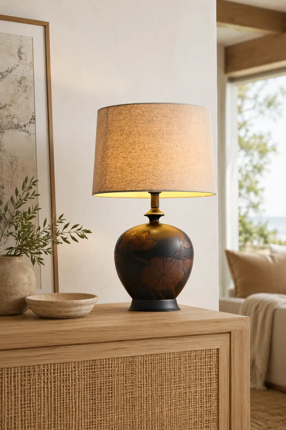 Fish Motif Ceramic Table Lamp - Lumpaz
