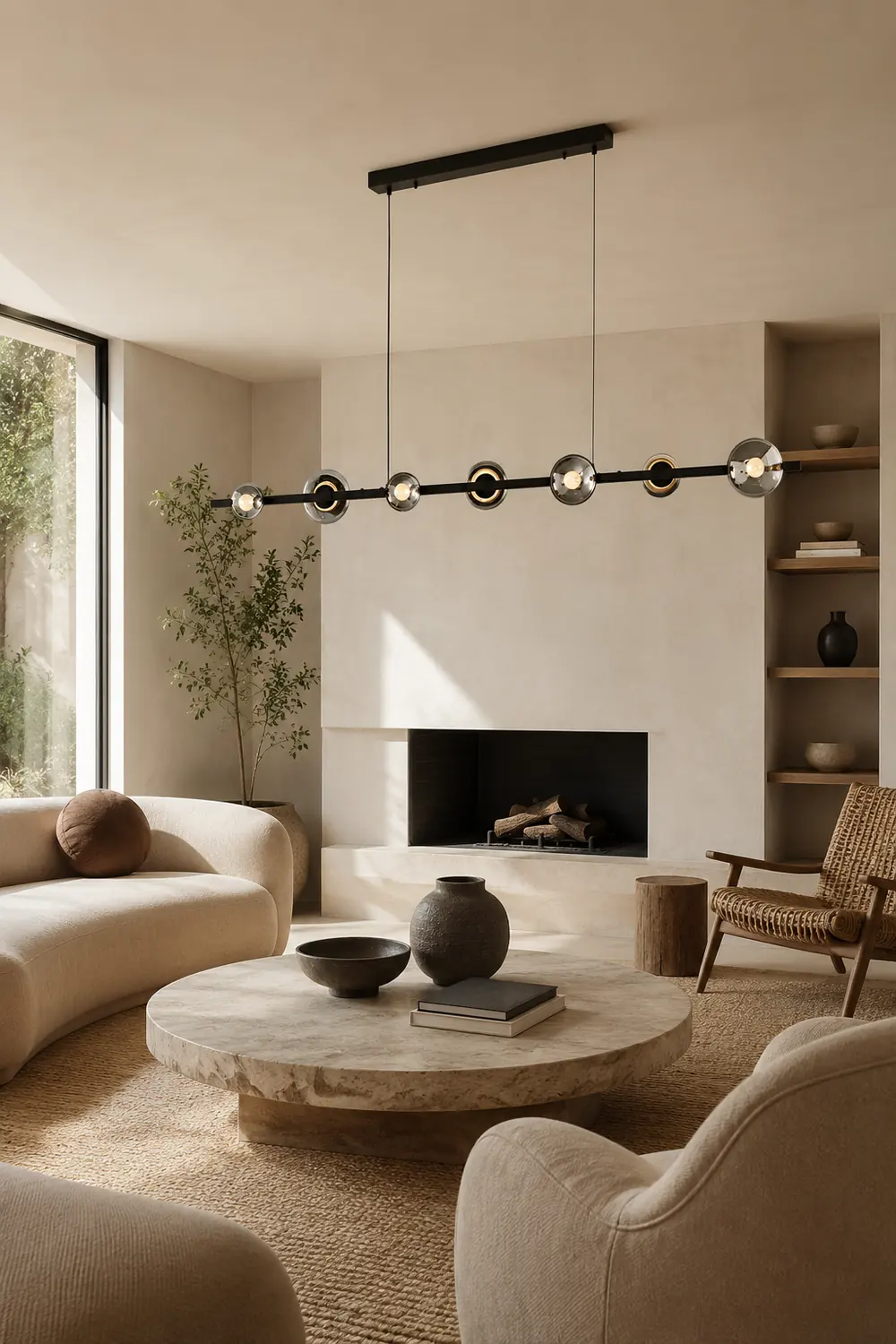 Brass Bar Glass Chandelier - Lumpaz