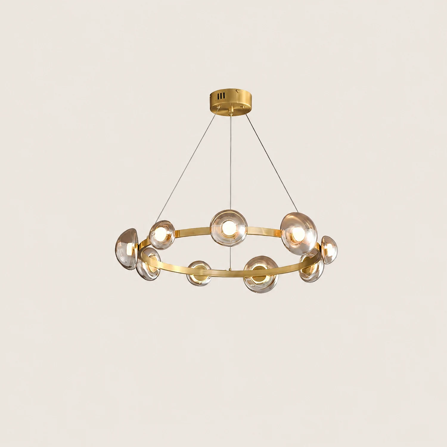 Brass Bar Glass Chandelier - Lumpaz