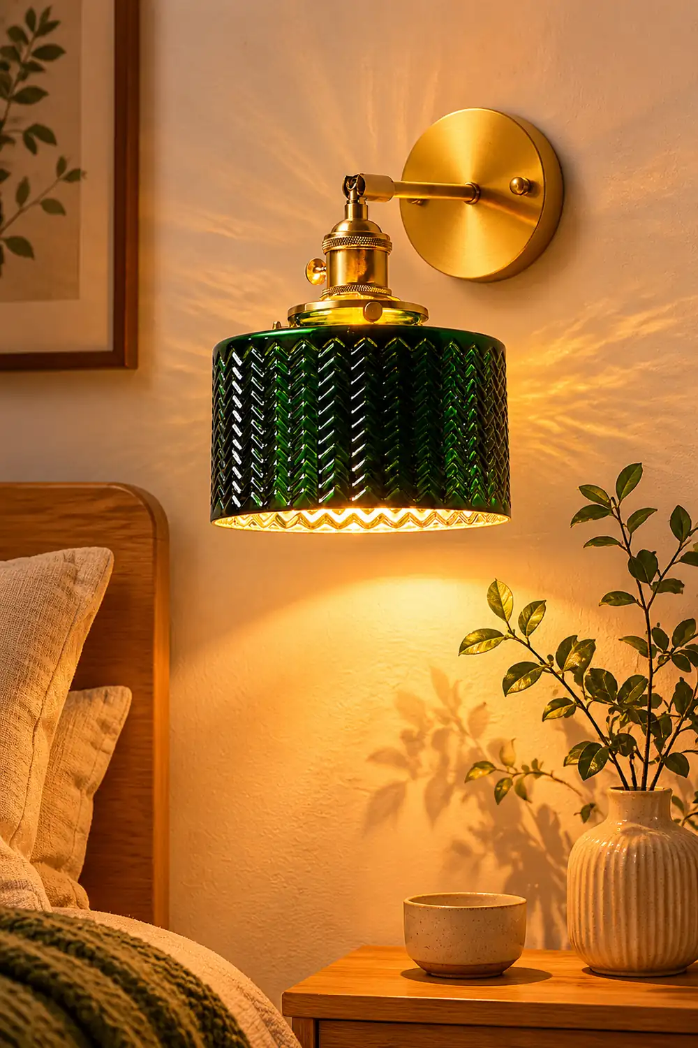 Green Glass Wall Lamp - Lumpaz
