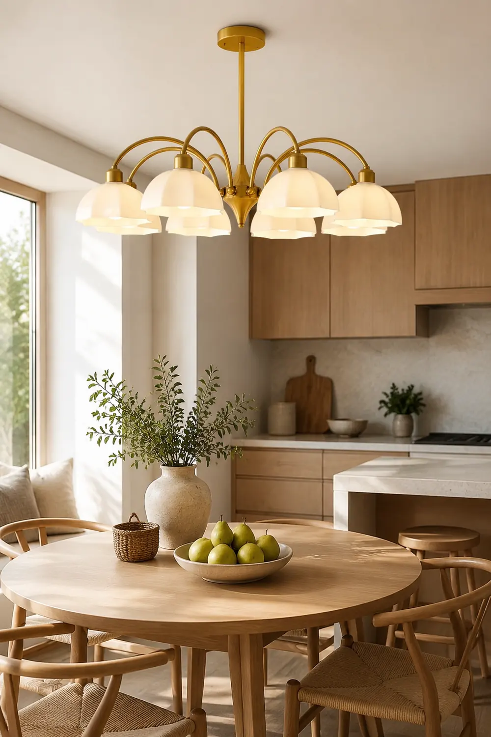 Frosted Glass Bell Chandelier - Lumpaz