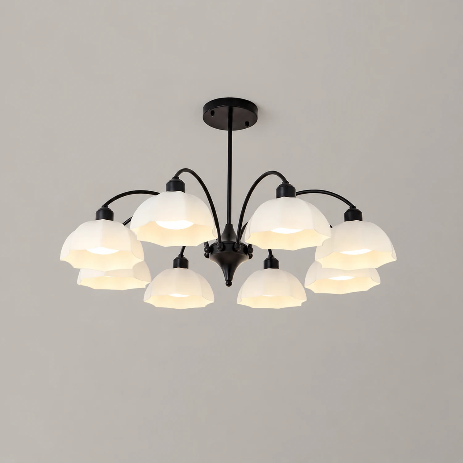Frosted Glass Bell Chandelier - Lumpaz