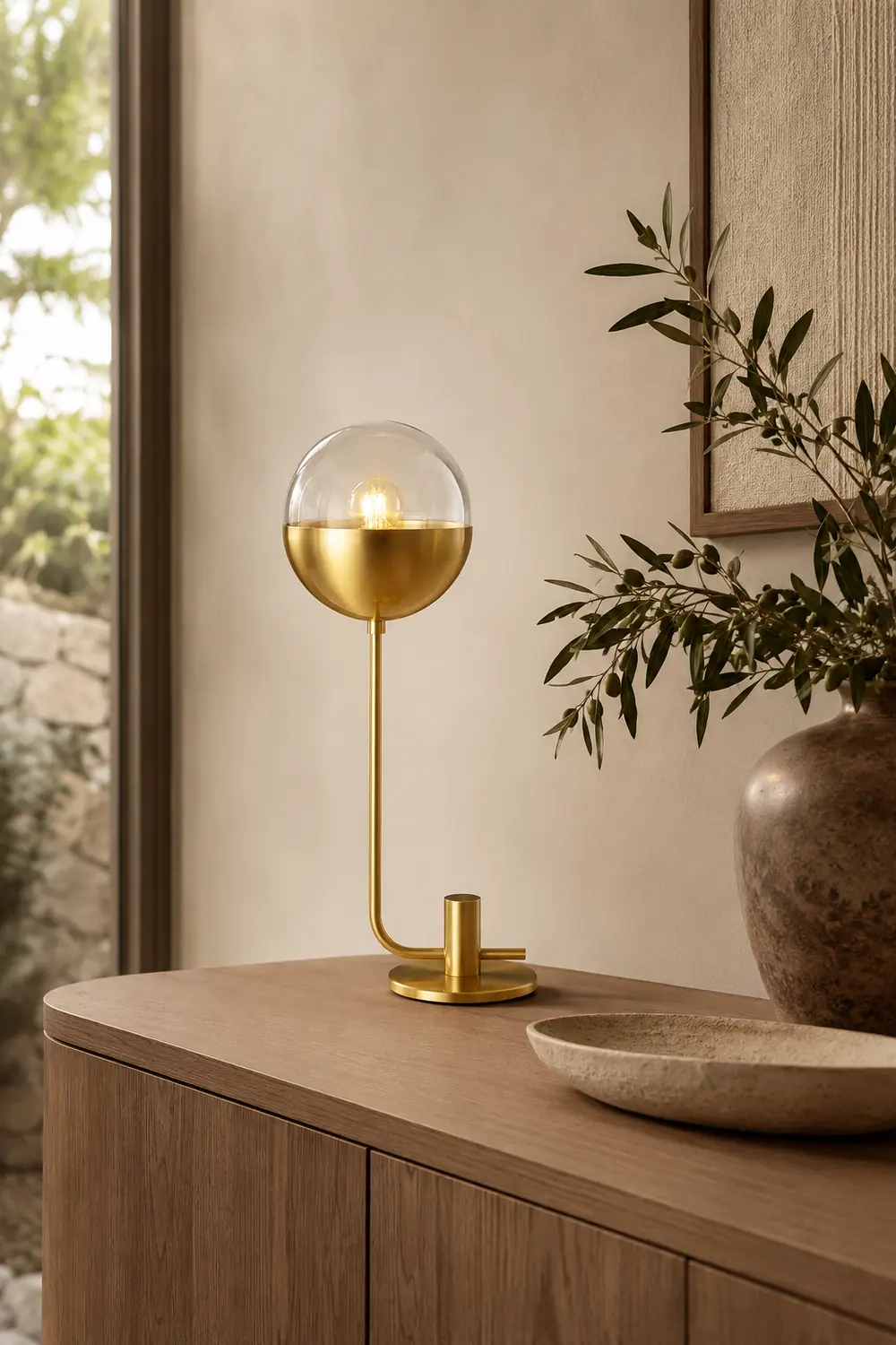 Brass Globular Table Lamp - Lumpaz