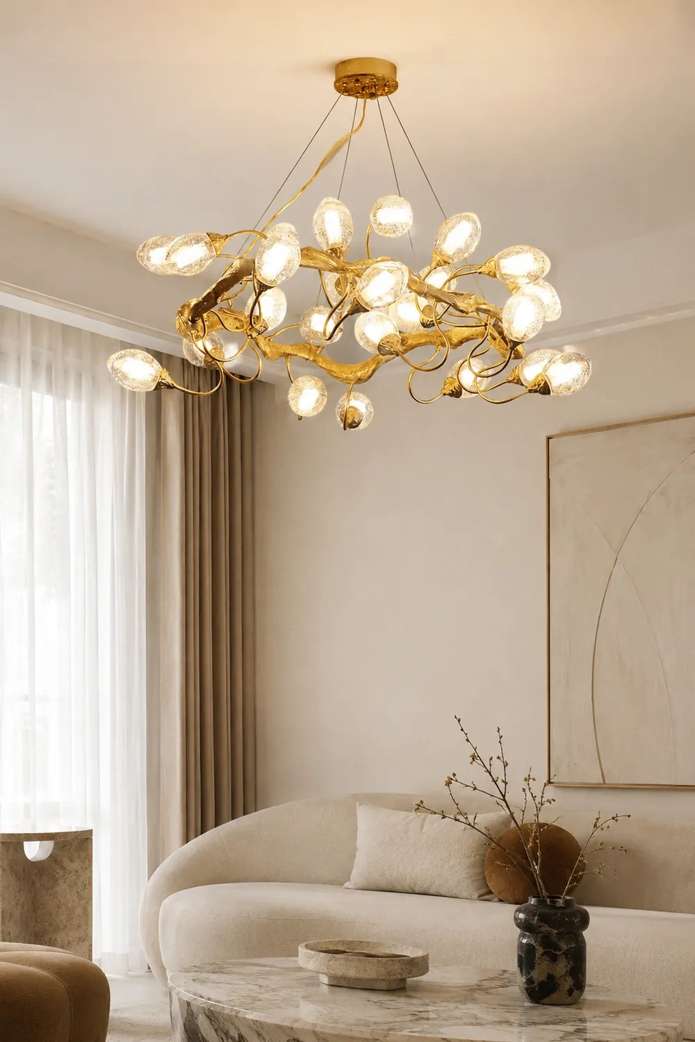 Lotus Brass Chandeliers - Lumpaz