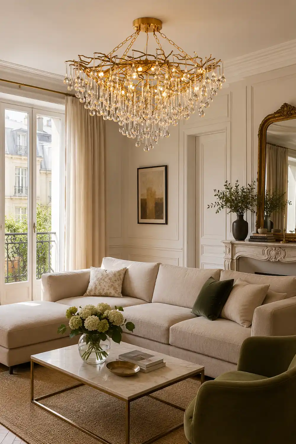 Anita Brass Leaf Chandelier - Lumpaz