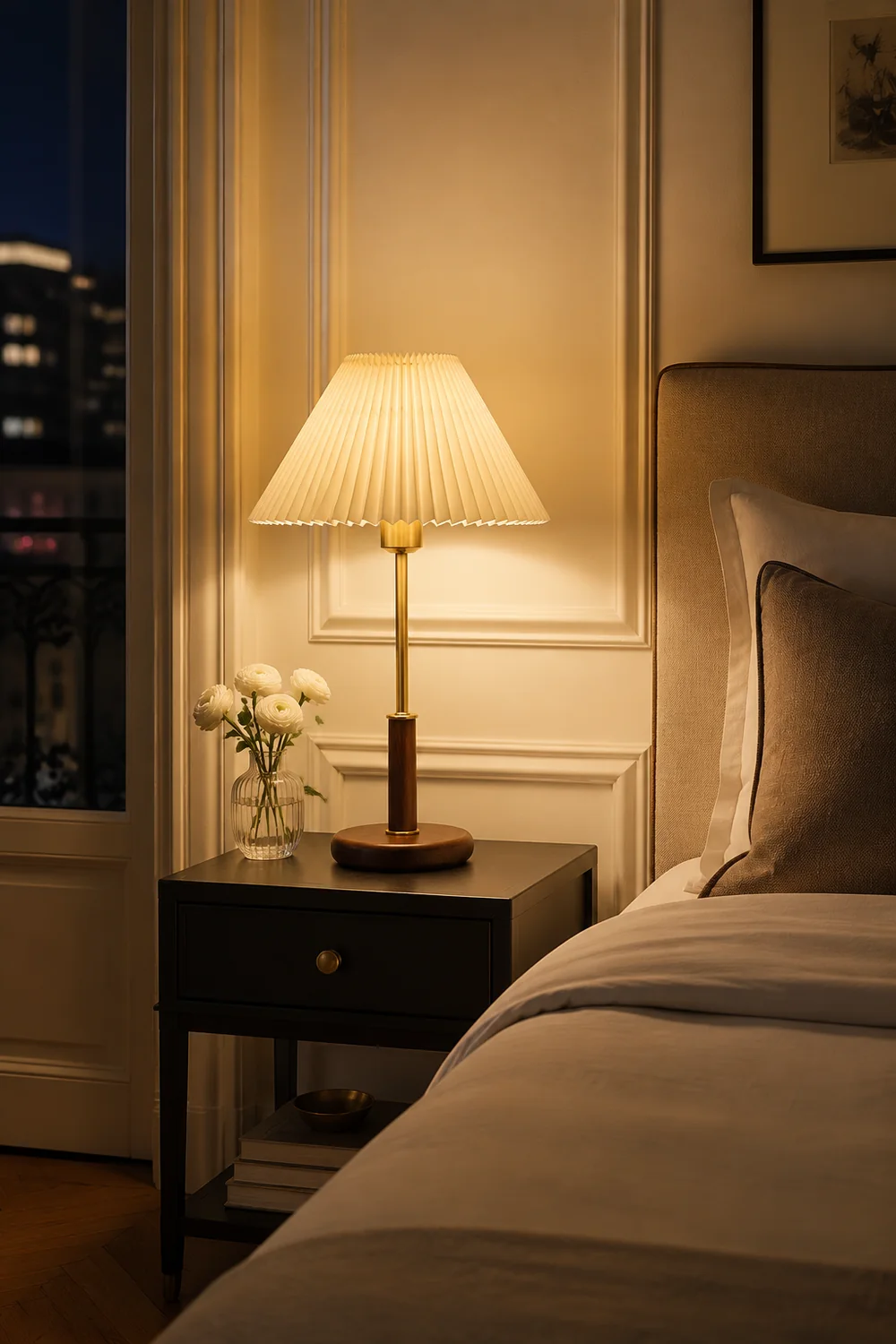 Pleated Wooden Table Lamp - Lumpaz