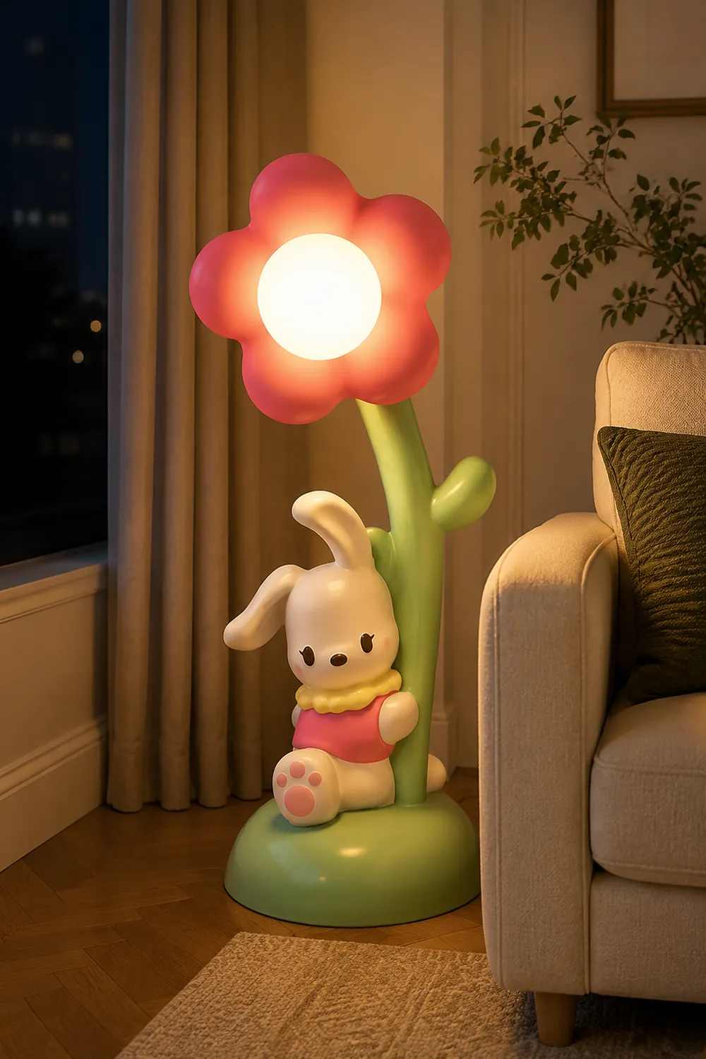 Bunny & Flower Floor Lamp - Lumpaz