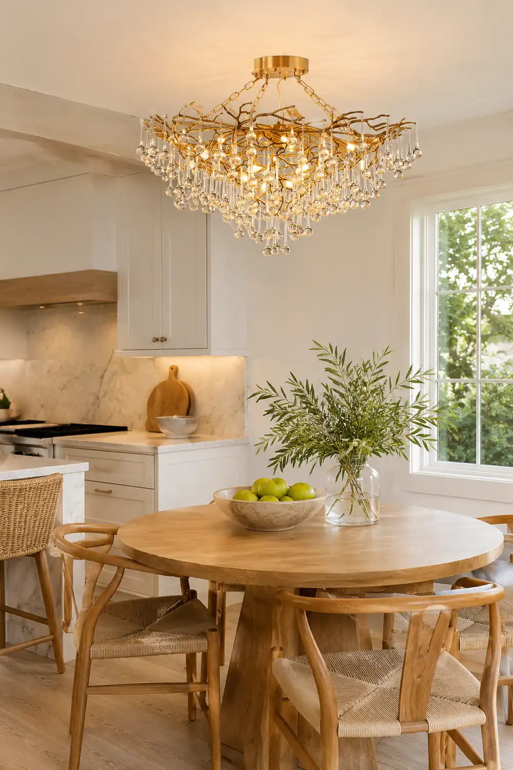 Anita Brass Leaf Chandelier - Lumpaz