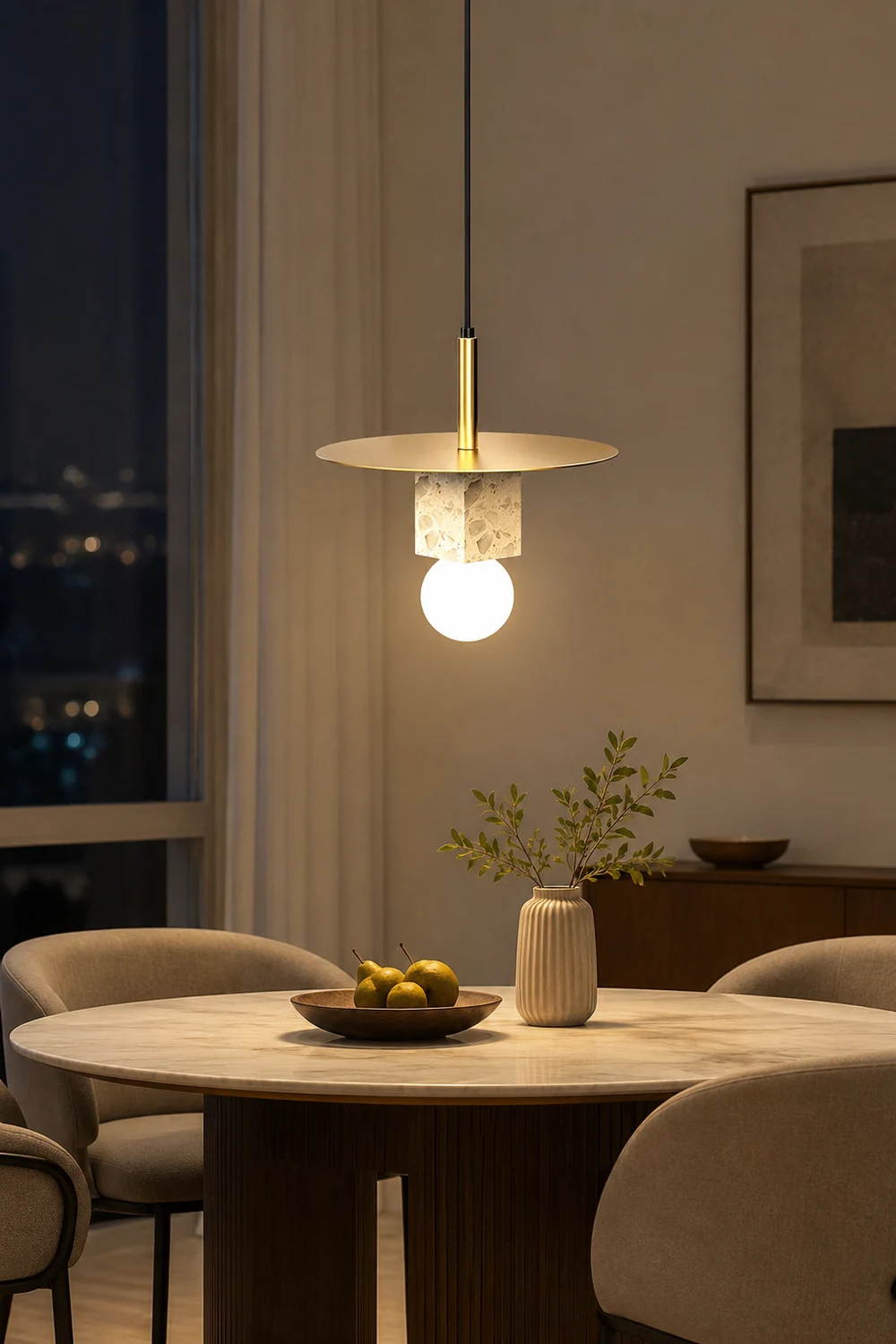 Stone Square Pendant Lamp - Lumpaz