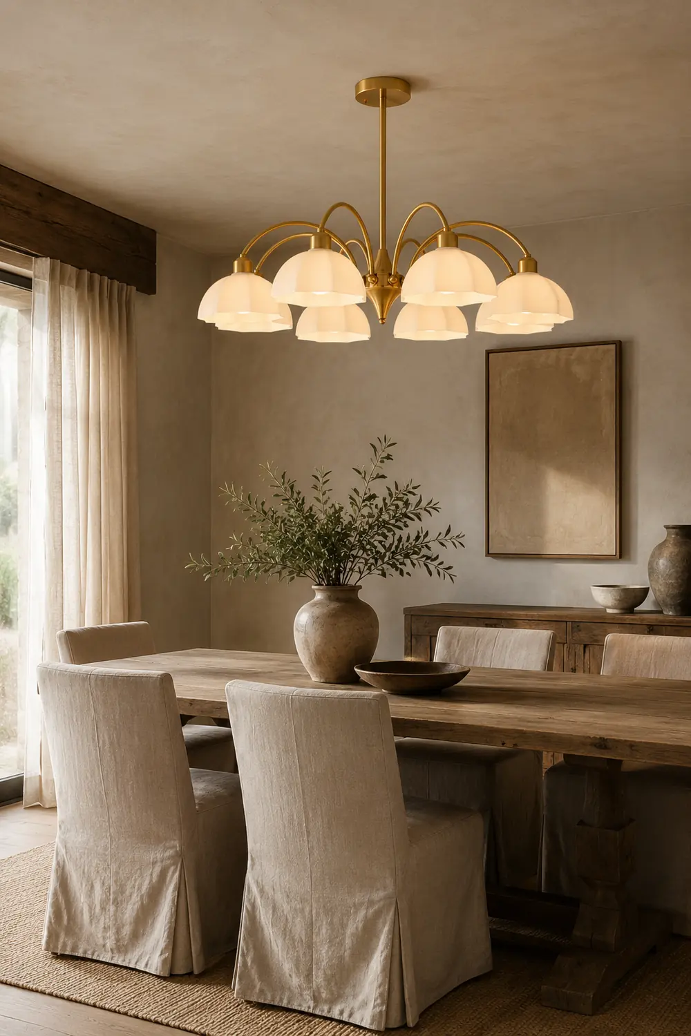 Frosted Glass Bell Chandelier - Lumpaz