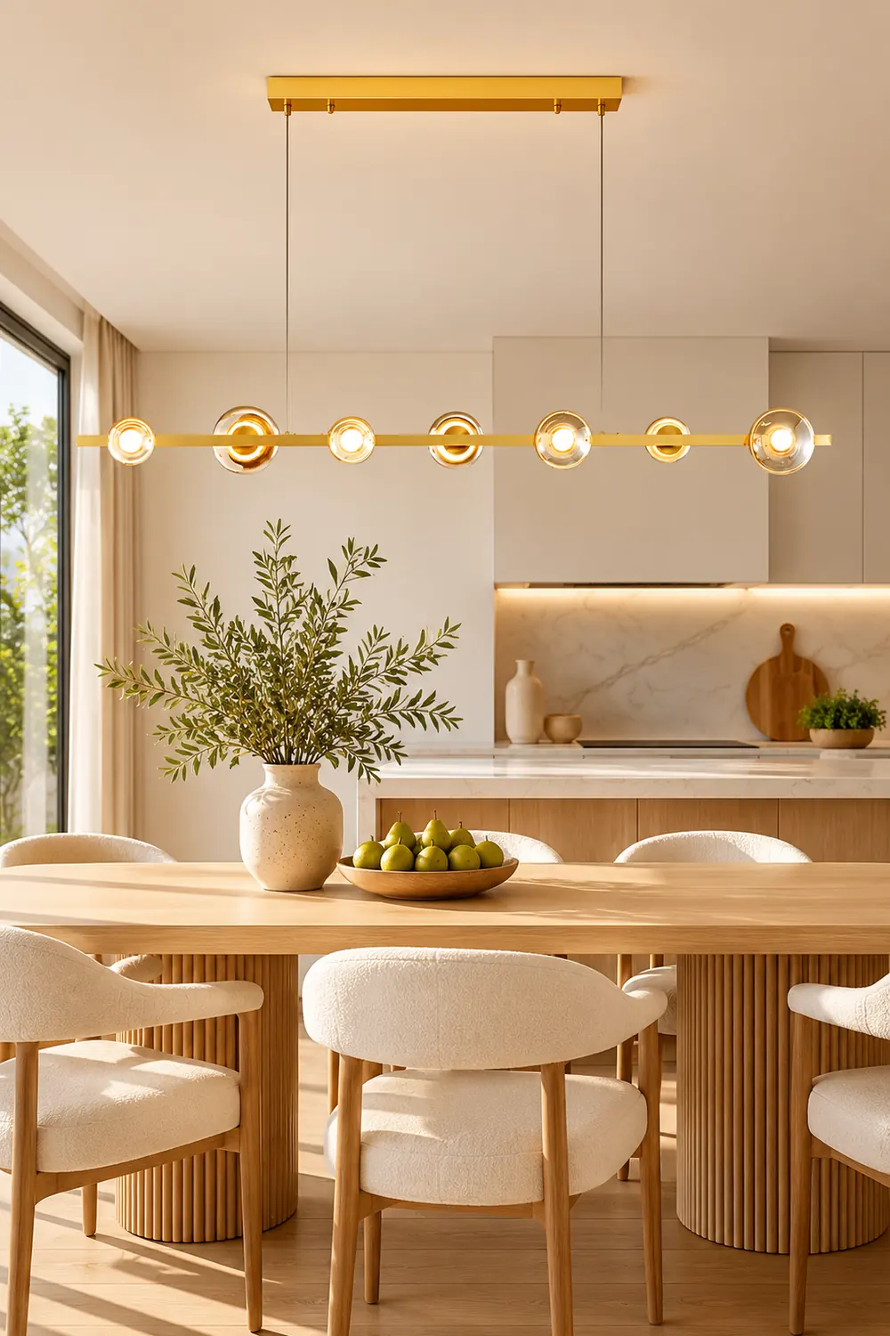 Brass Bar Glass Chandelier - Lumpaz