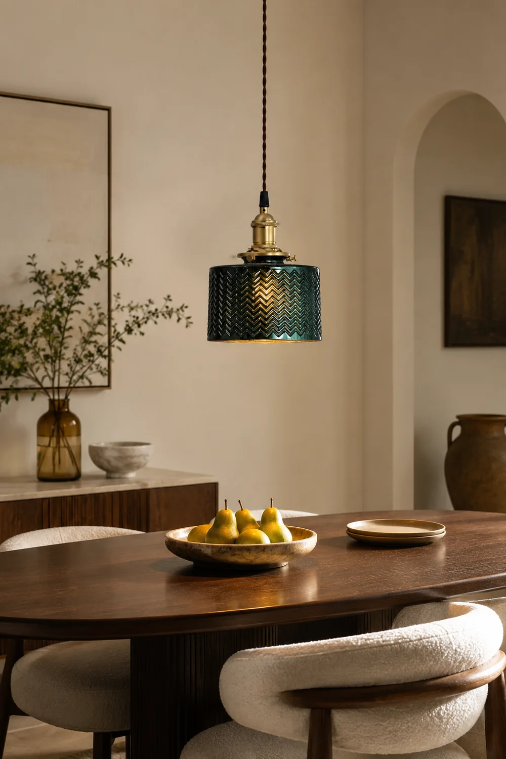 Green Glass Pendant Lamp - Lumpaz