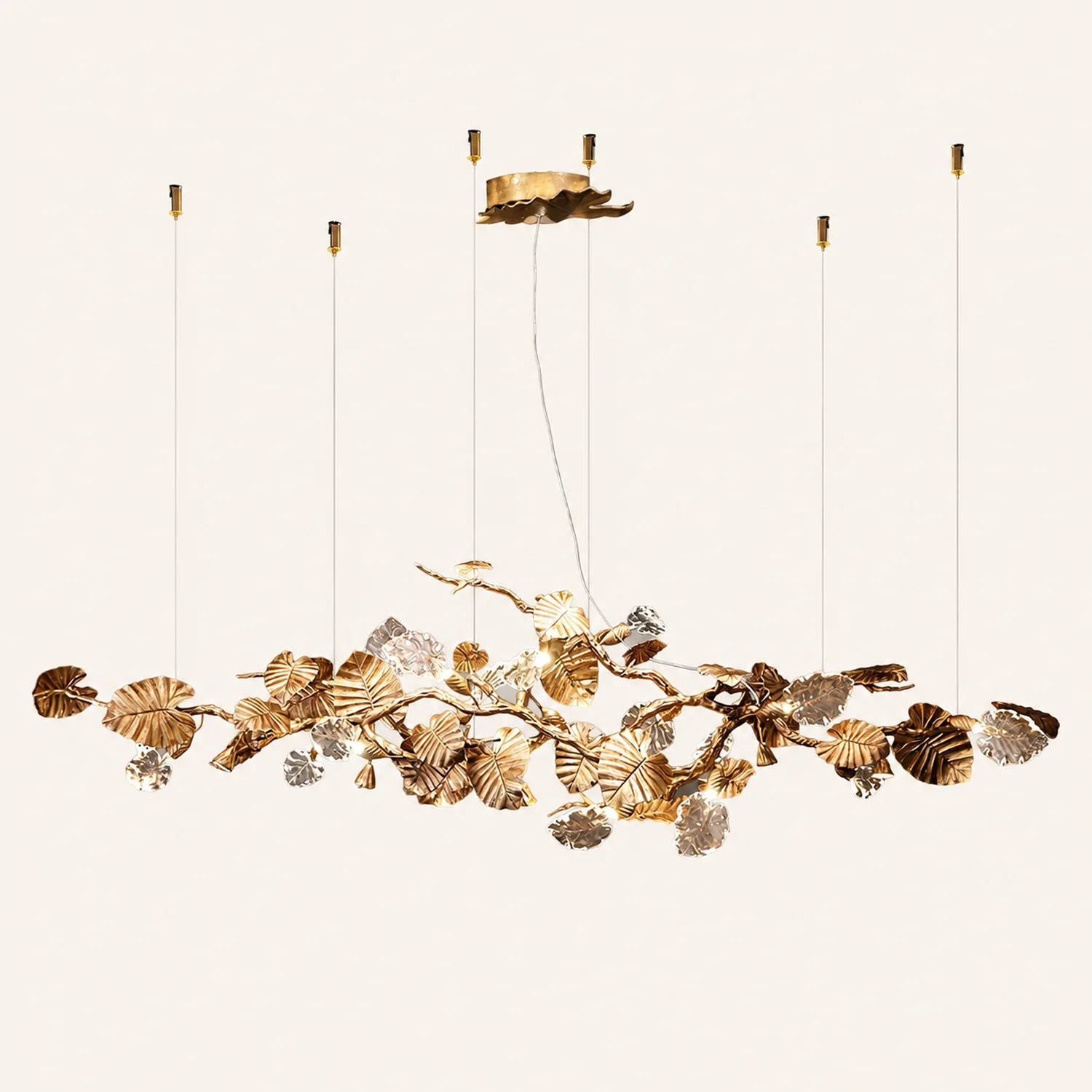 Brass Leaf Chandelier - Lumpaz