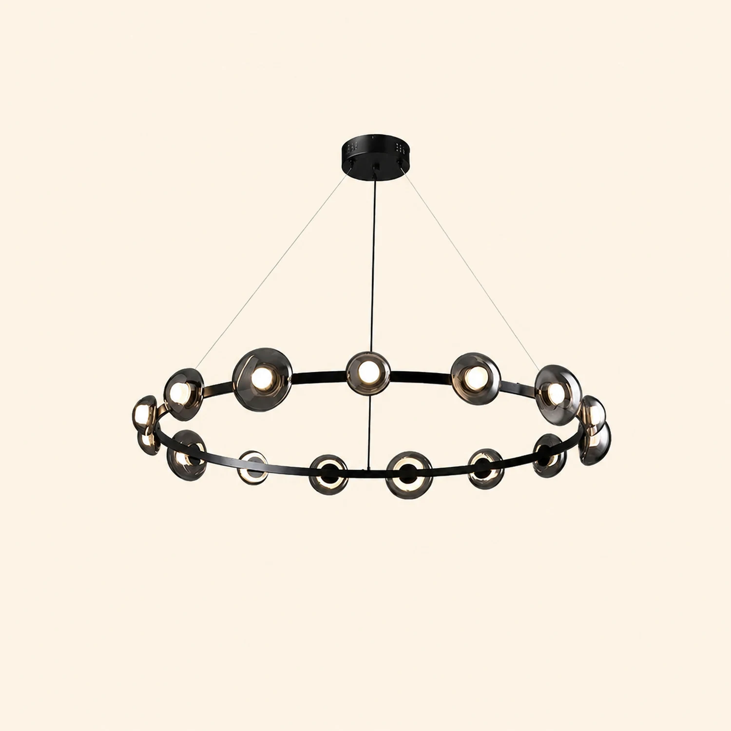 Brass Bar Glass Chandelier - Lumpaz