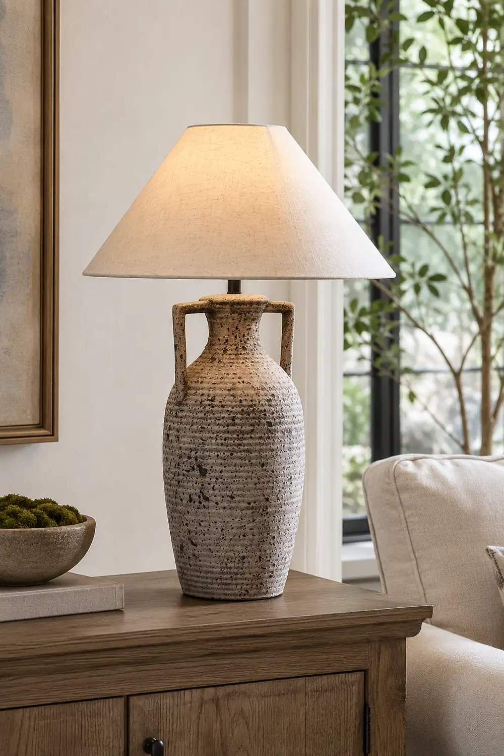 Speckled Ceramic Table Lamp - Lumpaz