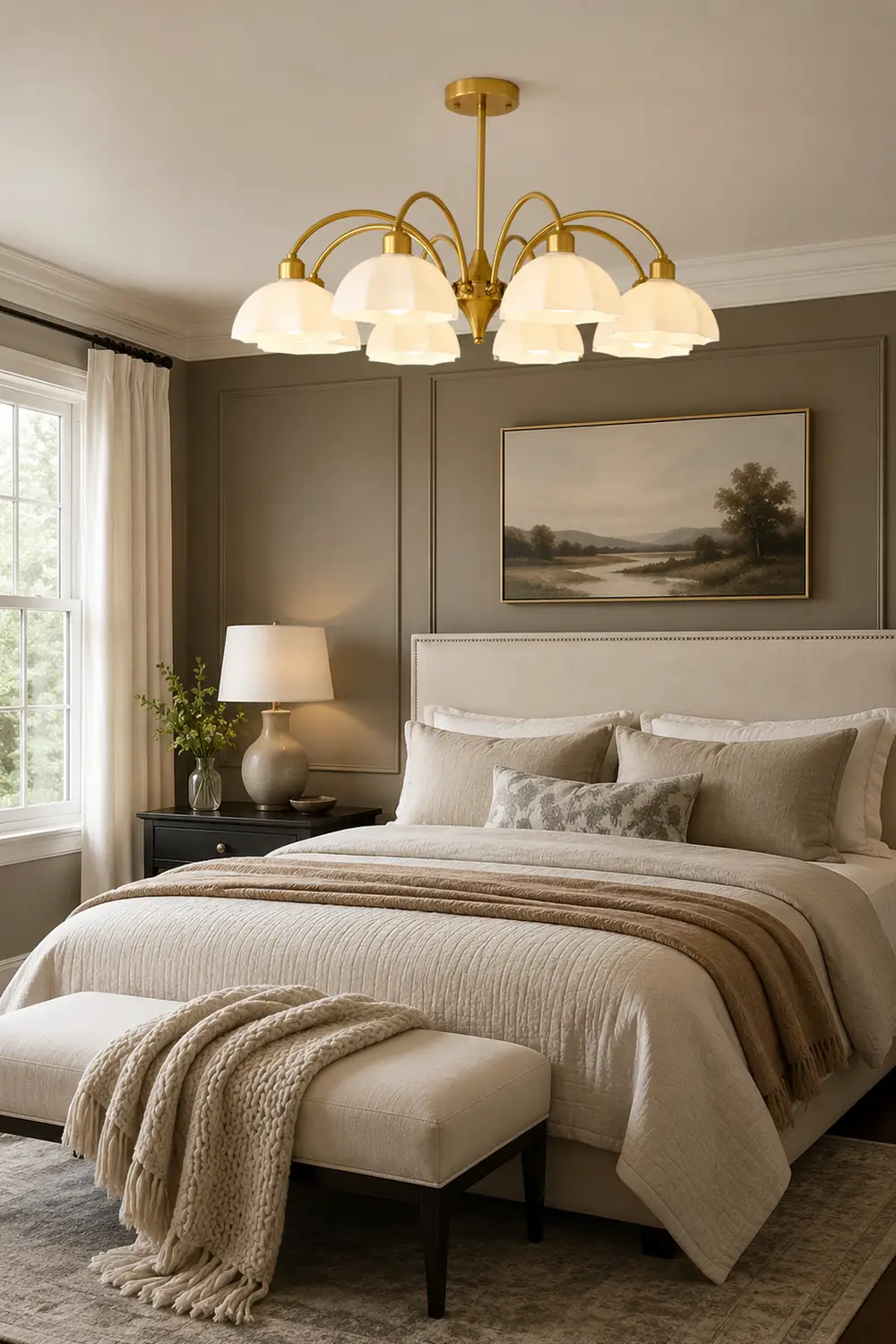 Frosted Glass Bell Chandelier - Lumpaz