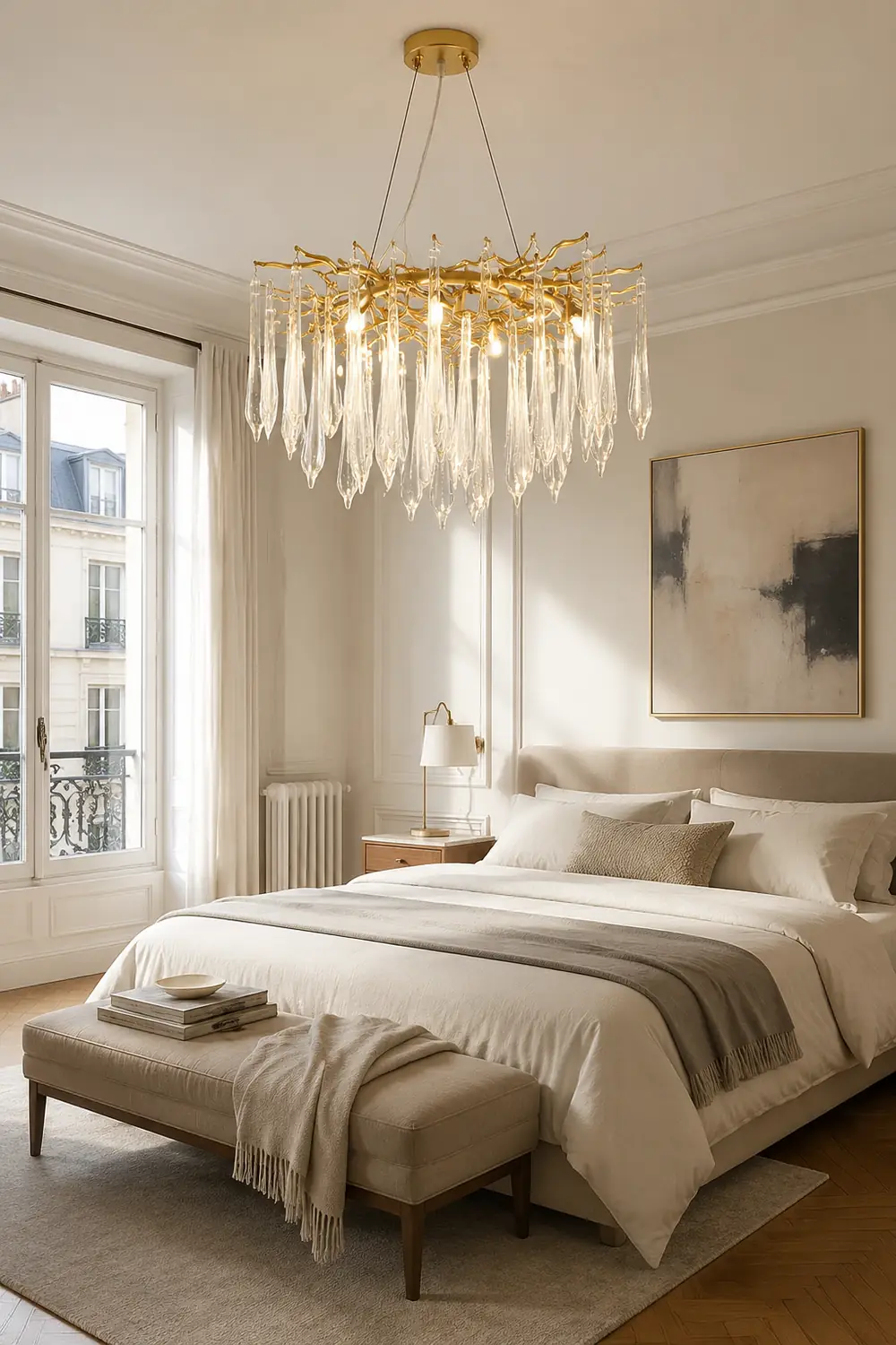 Teardrop Round Crystal Chandelier - Lumpaz
