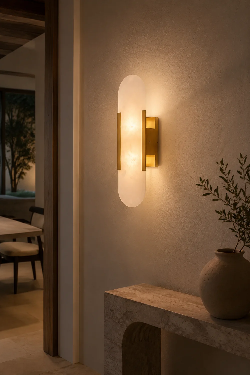 Geometric Harmony Alabaster Wall Lamp - Lumpaz