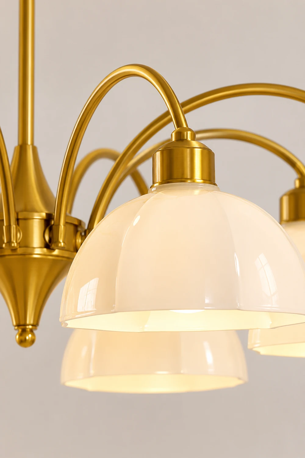 Frosted Glass Bell Chandelier - Lumpaz