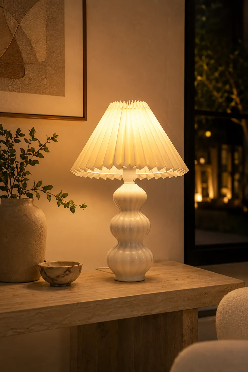 Luna Pleated Table Lamp - Lumpaz