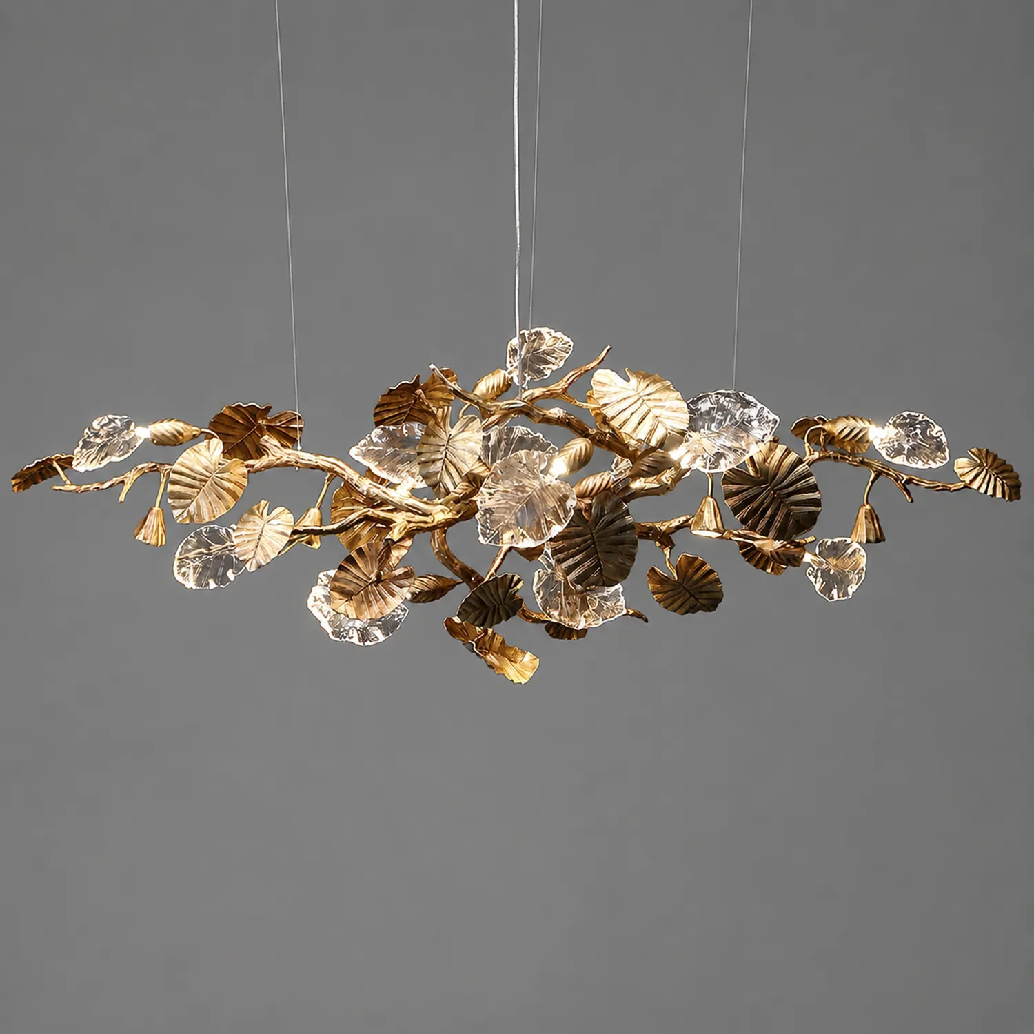 Brass Leaf Chandelier - Lumpaz