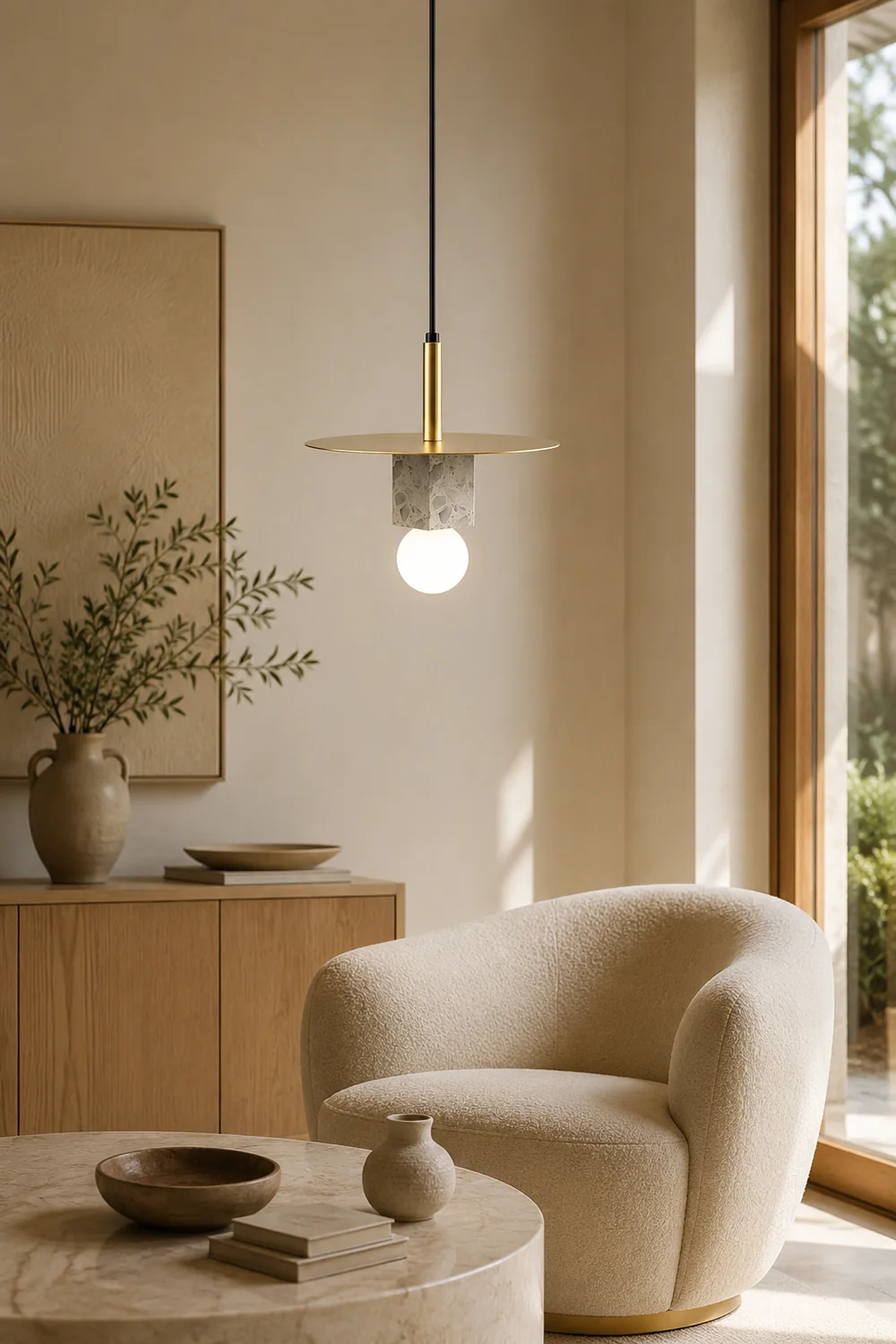 Stone Square Pendant Lamp - Lumpaz