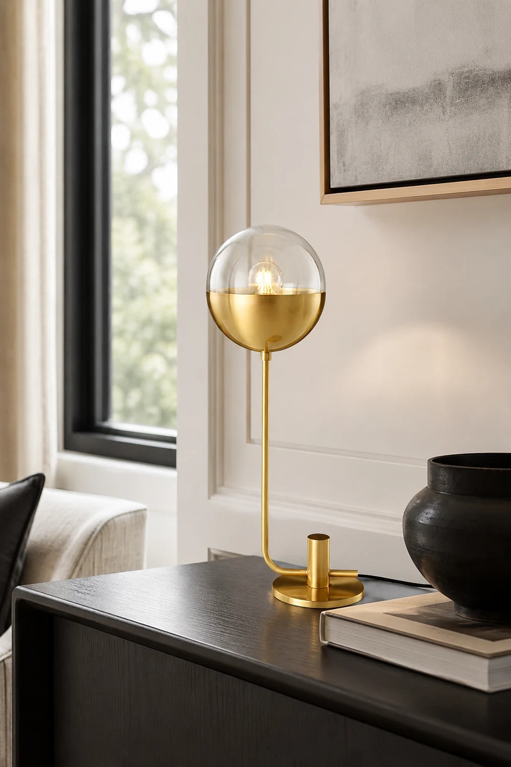 Brass Globular Table Lamp - Lumpaz