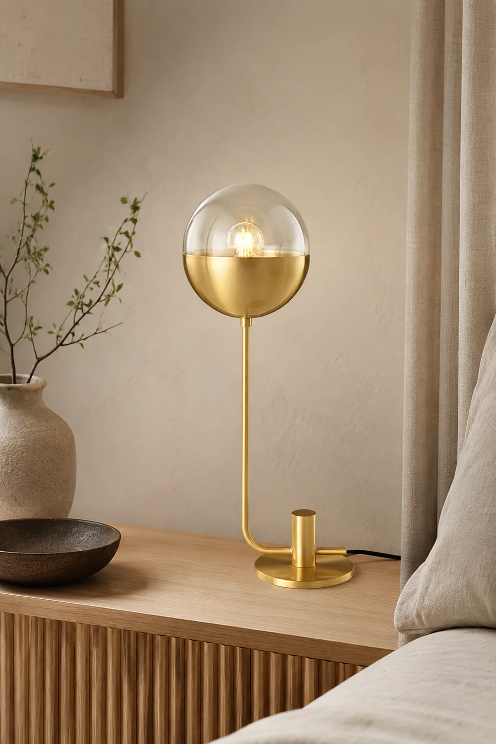 Brass Globular Table Lamp - Lumpaz