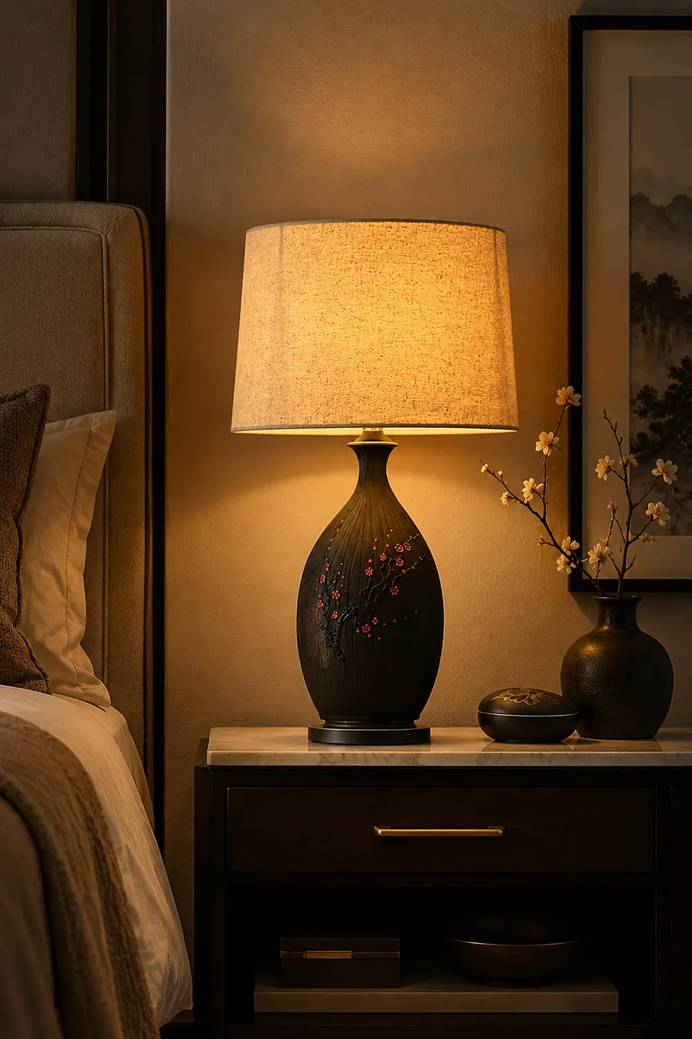 Plum Ceramic Table Lamp - Lumpaz