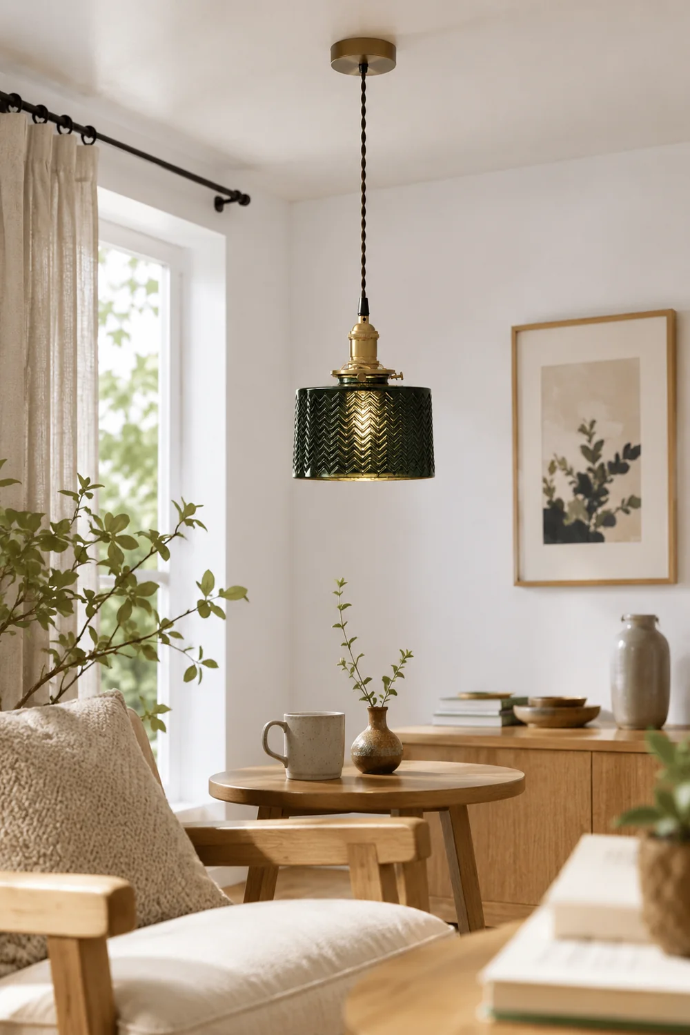 Green Glass Pendant Lamp - Lumpaz
