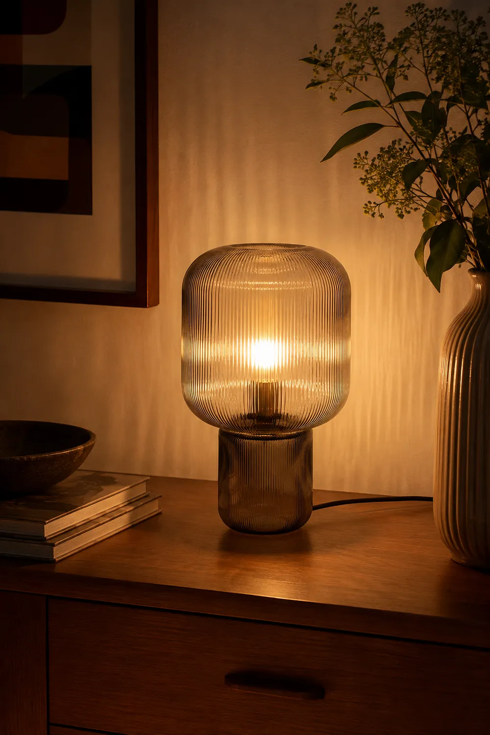 Oval Glass Table Lamp - Lumpaz