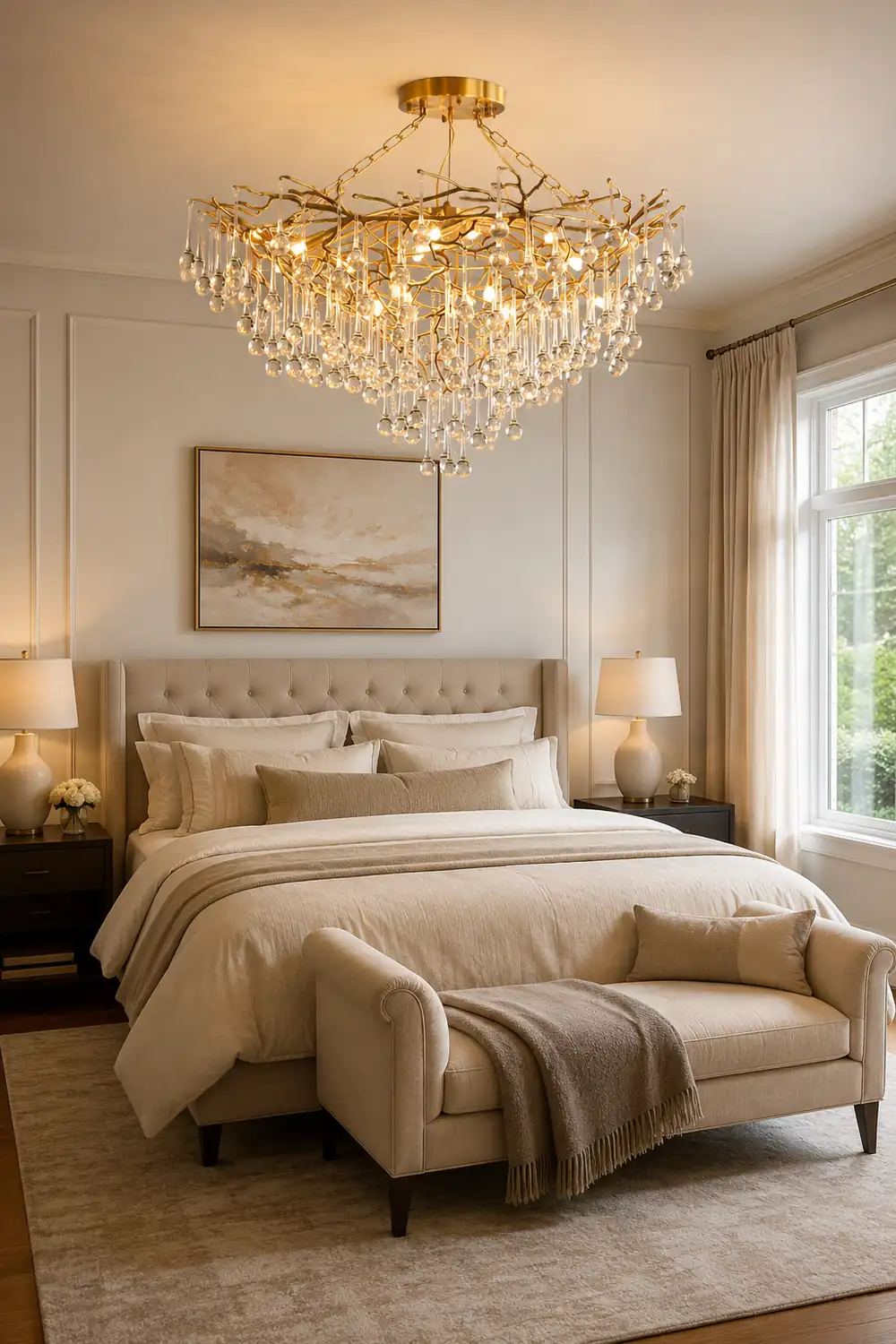 Anita Brass Leaf Chandelier - Lumpaz
