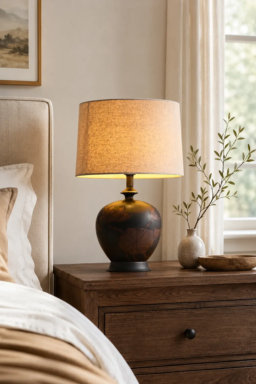 Fish Motif Ceramic Table Lamp - Lumpaz