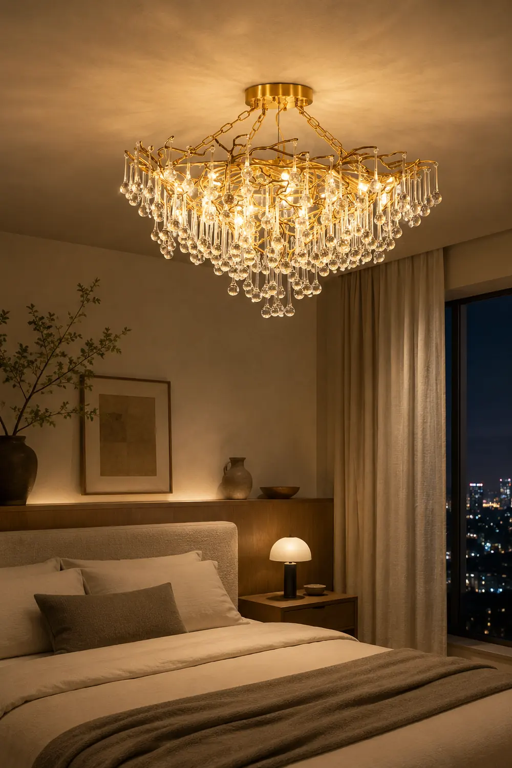 Anita Brass Leaf Chandelier - Lumpaz