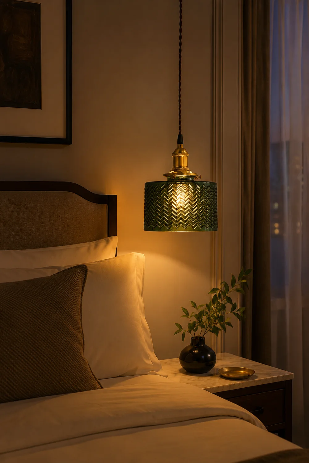 Green Glass Pendant Lamp - Lumpaz