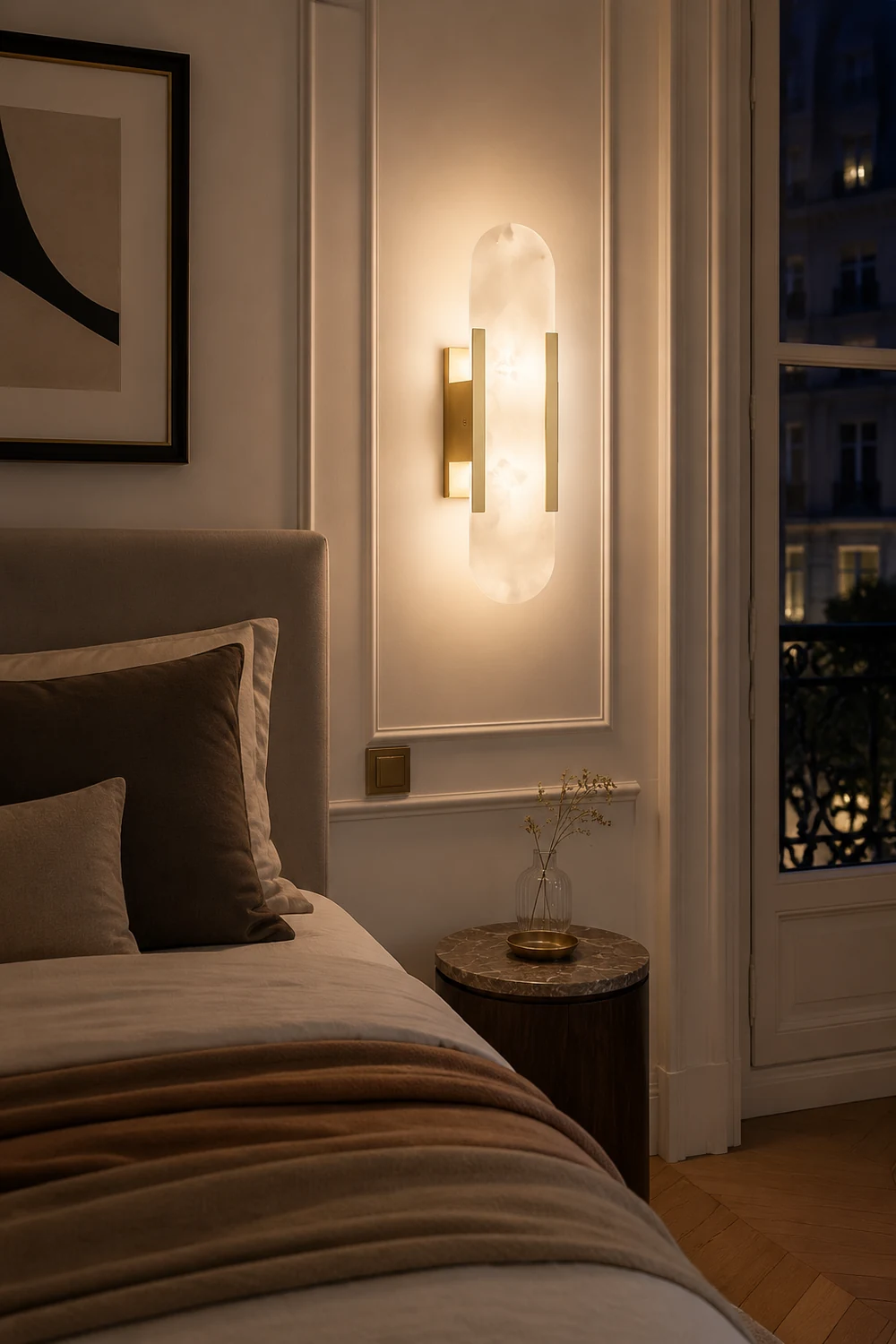 Geometric Harmony Alabaster Wall Lamp - Lumpaz