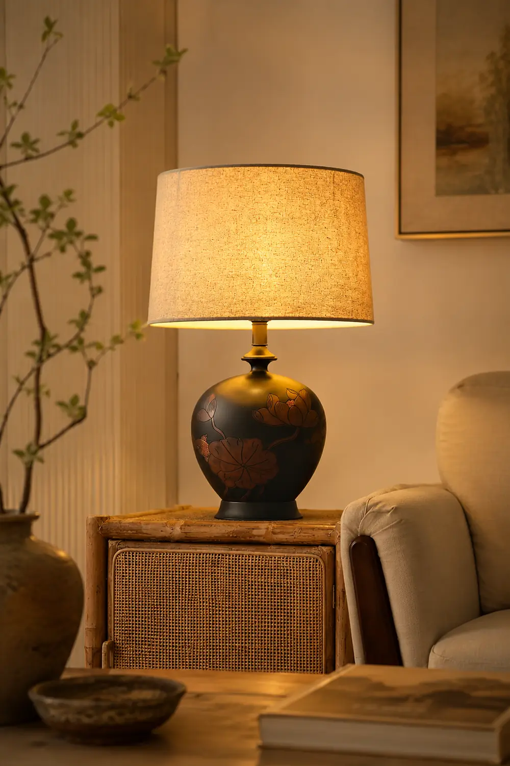 Fish Motif Ceramic Table Lamp - Lumpaz