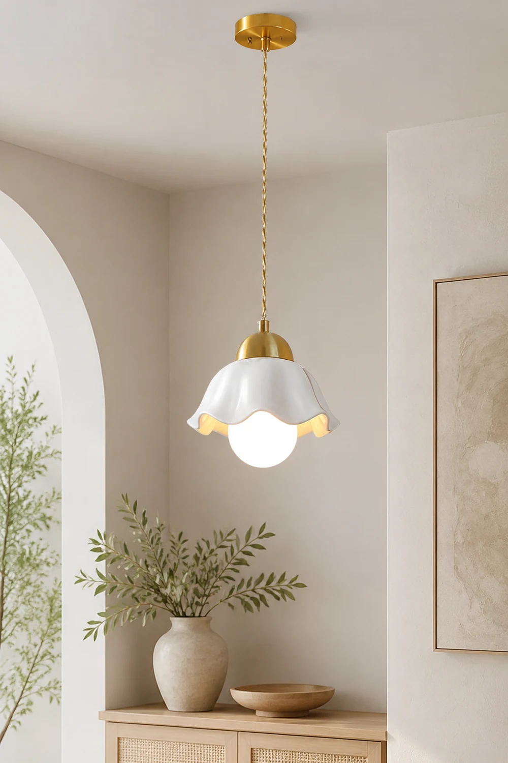 Ceramics Floral Pendant Light - Lumpaz