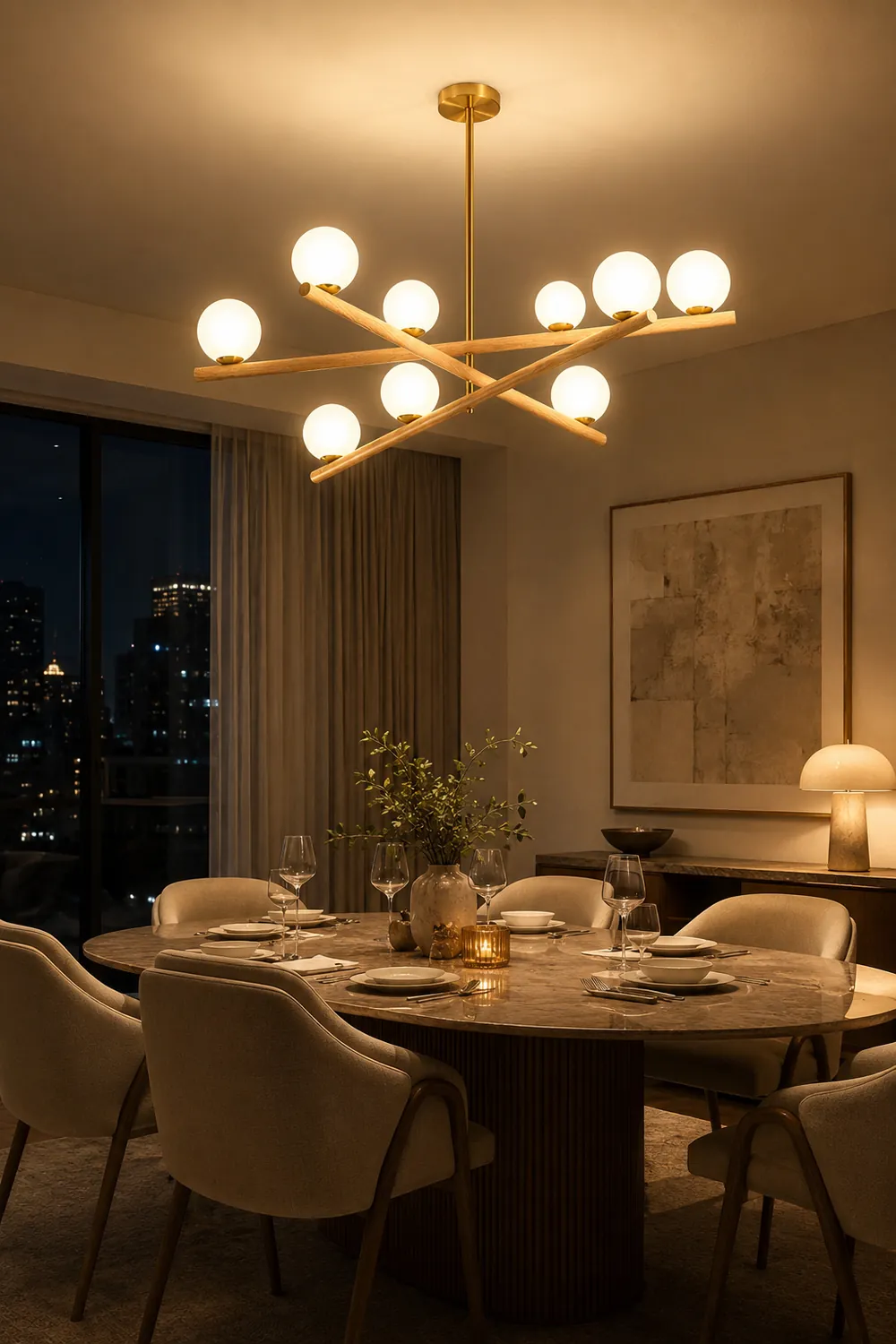 Line Ball Chandelier - Lumpaz
