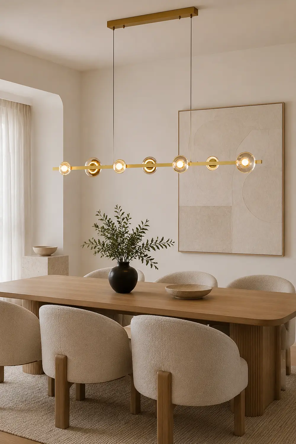 Brass Bar Glass Chandelier - Lumpaz
