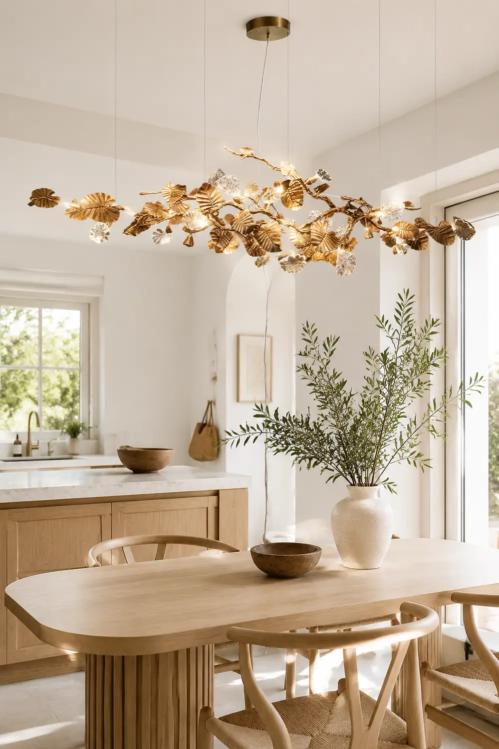 Brass Leaf Chandelier - Lumpaz