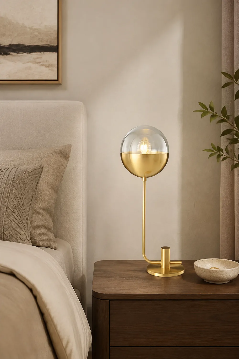 Brass Globular Table Lamp - Lumpaz